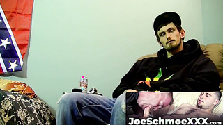 JoeSchmoeXXX.com - Karma jerks off his cock till it explodes in a massive cum load