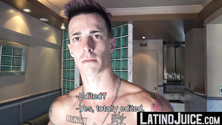 LatinoJuice.com - Inked guy Tattoo Boy wanks his cock intensely after a short photoshoot