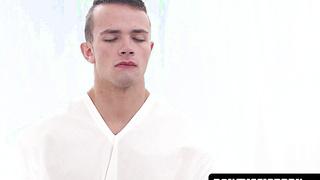 BoyMissionary.com - Handsome Mormon elder asserts his holy claim on a pretty twink's virgin asshole