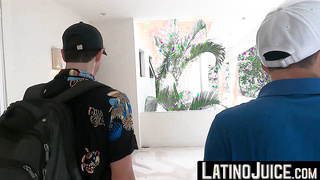 LatinoJuice.com - Inked Latino jock Sahid rides on top of gay Mateo huge cock