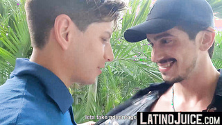 LatinoJuice.com - Inked Latino jock Sahid rides on top of gay Mateo huge cock