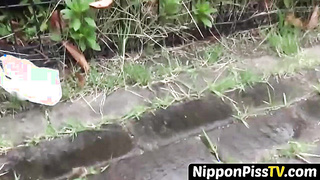 NipponPissTV.com - Filthy Japanese vixens pissing openly outdoors before [censored] play