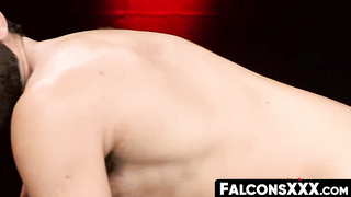 FalconsXXX.com - Beautiful hunk with a big dick hammers a dude's ass in a wild ride