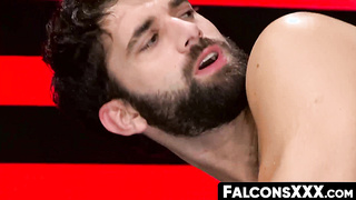 FalconsXXX.com - Beautiful hunk with a big dick hammers a dude's ass in a wild ride
