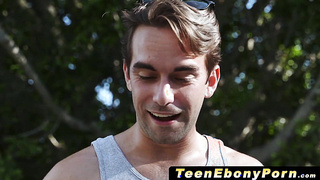 TeenEbonyPorn.com - Cock hungry ebony teen Anna Foxxx rides thick hard meat