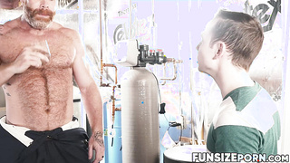 FunsizePorn.com - Hairy jock Cain Marko and petite twink Danny Wilcoxx engages in hardcore fuck