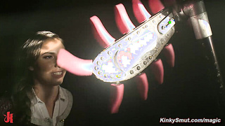 In a haunting house babe machine fucked