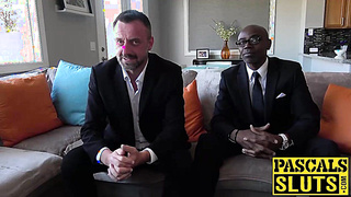 Bondage session with ball gag for British submissive gal