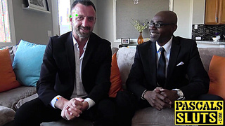 Bondage session with ball gag for British submissive gal