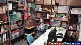 ShopliftersPunished.com - Brooke Bliss slammed deep by big dick cop in the office taking it raw