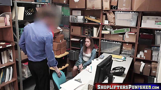 ShopliftersPunished.com - Brooke Bliss slammed deep by big dick cop in the office taking it raw