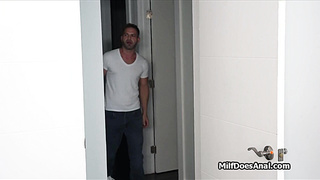 Fucking lingerie wrapped milf butt from behind