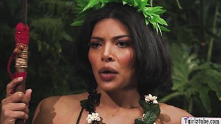 TS amazonian gets rimjob and analed in amazon forest