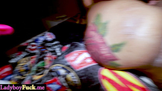 Big tits shemale sucked dick before anal