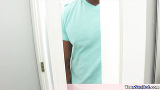 Cute teen trying to masturbate but caught by stepdad