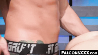 FalconsXXX.com - Two big dick hunks put on a hot show with raw anal action