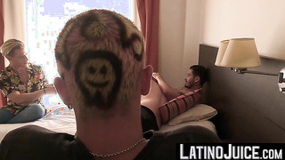 LatinoJuice.com - Inked Latino jock Sahid hammered deep gay twink Ayun ass