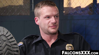 FalconsXXX.com - Muscle hunk prison guard enjoys raw anal action during work hours