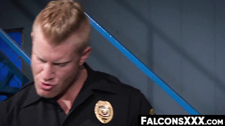 FalconsXXX.com - Muscle hunk prison guard enjoys raw anal action during work hours