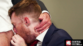 CentralFisting.com - Mature gay's rimming and fisting skills drive young homosexual wild