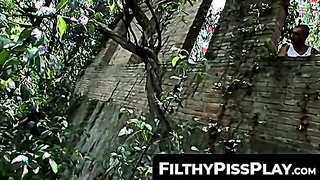FilthyPissPlay.com - Homo thugs ass fuck outdoors and piss on each otherâs bodies