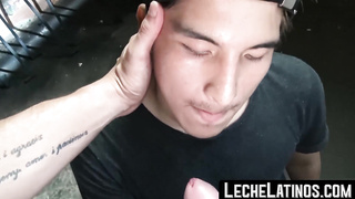 LecheLatinos.com - Young straight Latino sucks big dick and takes a raw POV pounding