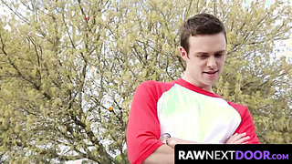 RawNextDoor.com - Brandon Moore jerks off as Scotty Zee fucks the cum out of him