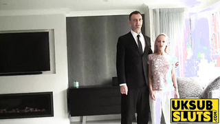 UKSubSluts.com - Big titted blonde Loulou's fat cock gobbling session