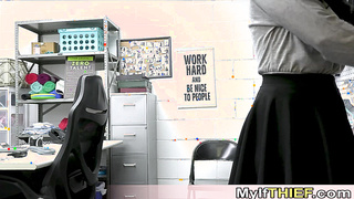 Pretty faced MILF shoplifter wife caught