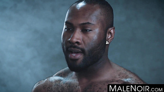 MaleNoir.com - Inked black tops plow pretty white bottom in intense gangbang