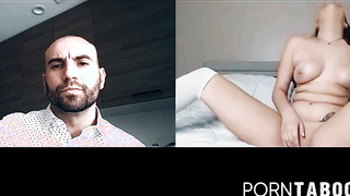 PornTaboos.com - Sexy Athena Faris' webcam pussy play teases her bald stud captive