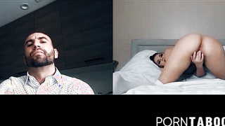 PornTaboos.com - Sexy Athena Faris' webcam pussy play teases her bald stud captive