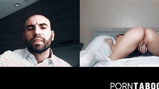 PornTaboos.com - Sexy Athena Faris' webcam pussy play teases her bald stud captive