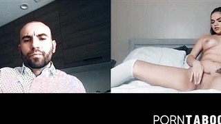 PornTaboos.com - Sexy Athena Faris' webcam pussy play teases her bald stud captive