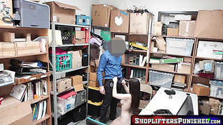 ShopliftersPunished.com - Hot brunette Anastasia Rose bounces on big hard cock filling her slutty cunt