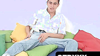 OTBXXX.com - Cute Miguel dreams of giant dicks while stroking his lonely dick until he cums