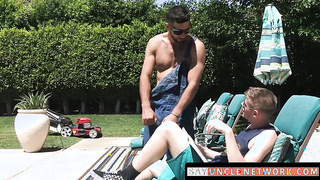 SayUncleNetwork.com - Shredded stepbro gets a nice sloppy bj from his bro's skilled mouth