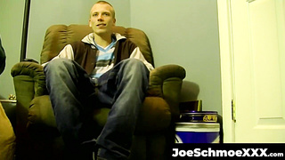 JoeSchmoeXXX.com - Horny amateur Cleetus strokes his big meat stick on bed and jerks off