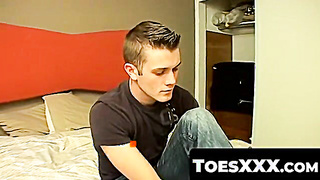 ToesXXX.com - Bryce delivers a great load of cum all over the glass table