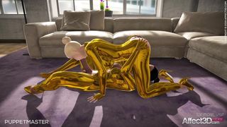 Big tits blonde and ebony futanari lesbians have new uniforms in a game