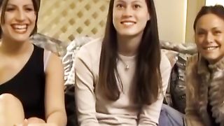 Never seen before lesbos frolicking honeypots in three-way