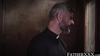 FatherXXX.com - Mature priest of the cloth fucks a young confessor's ass raw and without mercy