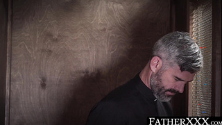 FatherXXX.com - Mature priest of the cloth fucks a young confessor's ass raw and without mercy
