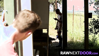 RawNextDoor.com - Markie More showers Mark Long's virgin asshole with his hot load