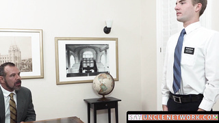 SayUncleNetwork.com - Older man secret gay fucks with his cute twink pupil in bed