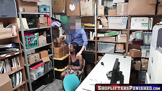 ShopliftersPunished.com - Ebony babe Daya Knight fucked [censored] and facialized by huge cock raw