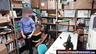 ShopliftersPunished.com - Ebony babe Daya Knight fucked [censored] and facialized by huge cock raw