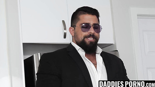 Brawny stepdad tricks son in dating app for a bareback fuck