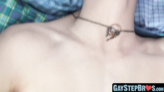 GayStepBros.com - Young gay erupts with cum after an exhilarating raw stepfamily fuck