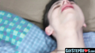 GayStepBros.com - Young gay erupts with cum after an exhilarating raw stepfamily fuck